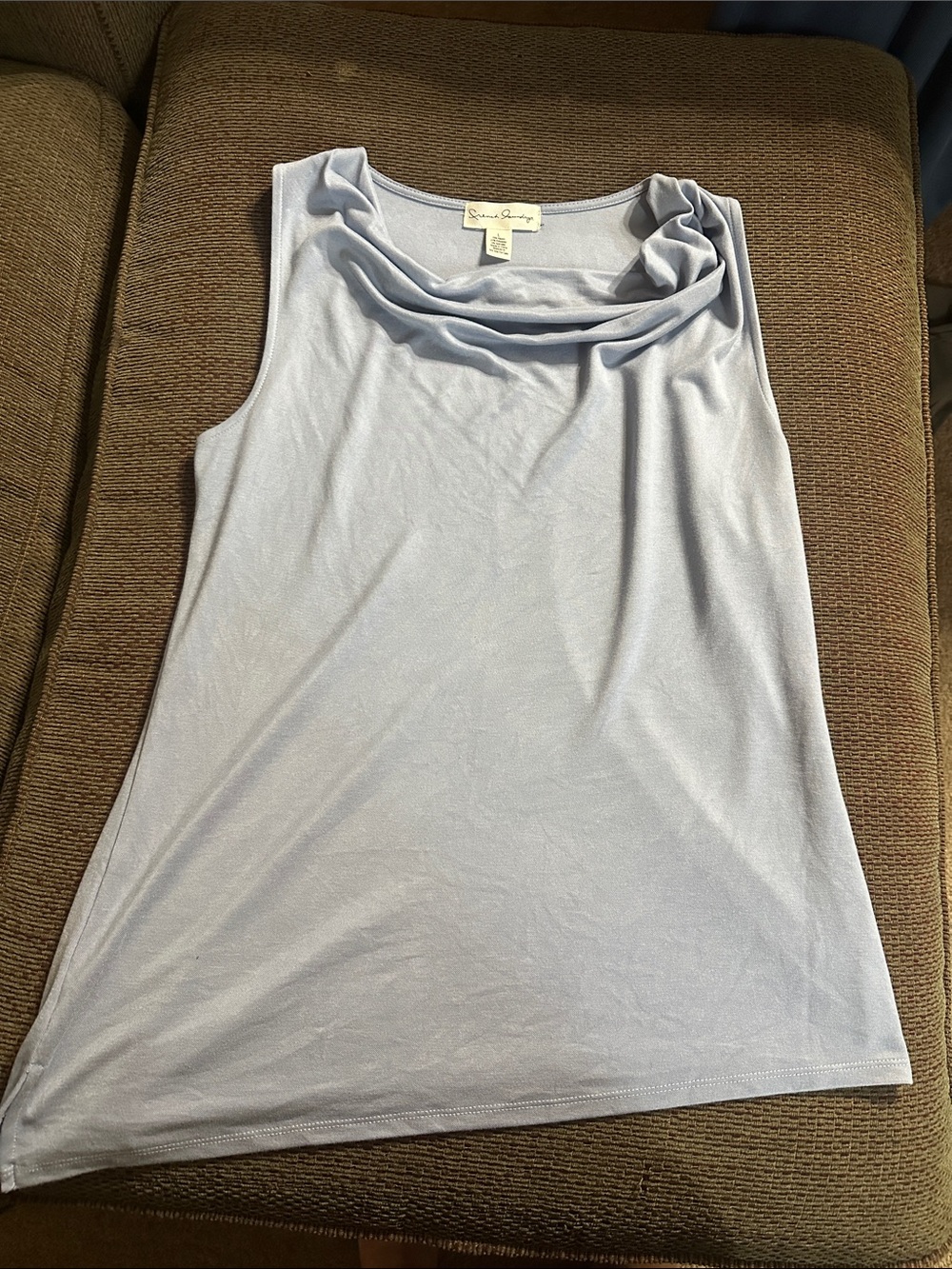 French Laundry Light Blue Sleeveless Cowl Neck Camisole